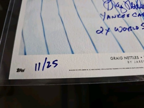 Graig Nettles Limited Edition Signed Topps Living Set Print Yankees JSA 11/25 - Picture 5 of 6