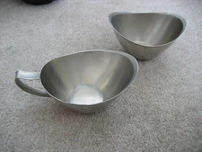 Elegant Simple DANISH Mid-Century Modern Stainless Steel SUGAR & CREAMER 