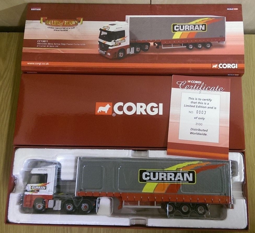 Corgi CC13811 Actros paso Marco Curtainside D Curran & Sons Ltd Ed 0003 de 3100 Corgi CC13811 Actros paso Marco Curtainside D Curran & Sons Ltd Ed 0003 de 3100