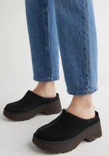 UGG New Heights Cozy Suede Platform Clogs NWOT