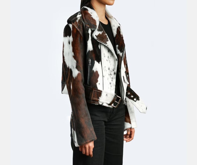PONY Giacca in pelle di mucca da donna Pelli naturali pelle di mucca vera pelle di cavallo capelli