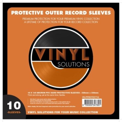 VINYL SOLUTION PVC VINYL RECORD PROTECTION SLEEVES  LP 12'' VINYL PACK  OF 10