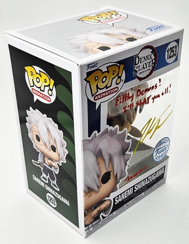 *Signed Kaiji Tang* Funko Pop Sanemi Shinazugawa Demon Slayer 1253 Shop Exc JSA - Picture 4 of 7