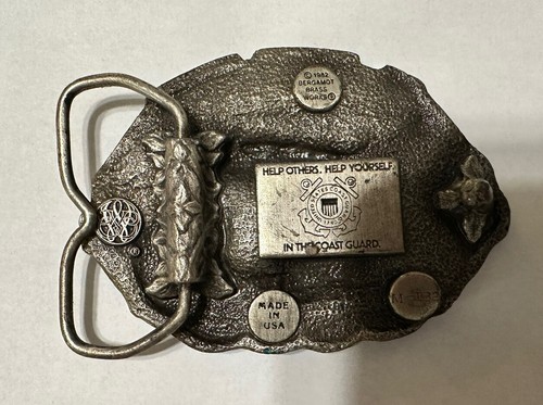 1982 Us Coast Guard Brass Belt Buckle Bergamot Brass - Picture 3 of 3