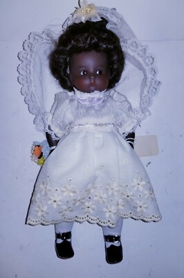 10'' Antique Porcelain Just Me Doll Bride Black African American - reproduction?