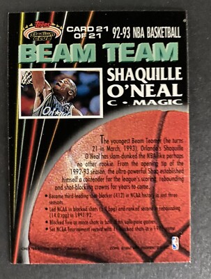 1992-93 Topps Stadium Club #21 Beam Team Shaquille O'Neal Rookie