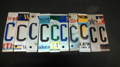 LOT OF 10 LICENSE PLATE LETTERS LETTER C FOR ARTS AND CRAFTS PROJECTS SIGNS