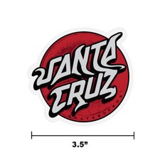 3.5" Santa Cruz Classic Dot Damaged Skateboard Sticker Screaming Hand Surf New