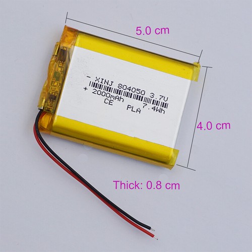 3.7V 2000mAh 7.4Wh Li-Polymer Li-ion Battery 804050 Lipo For Tablet PC ...