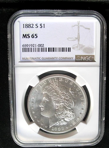 1882-S  Morgan Silver Dollar NGC Ms 65