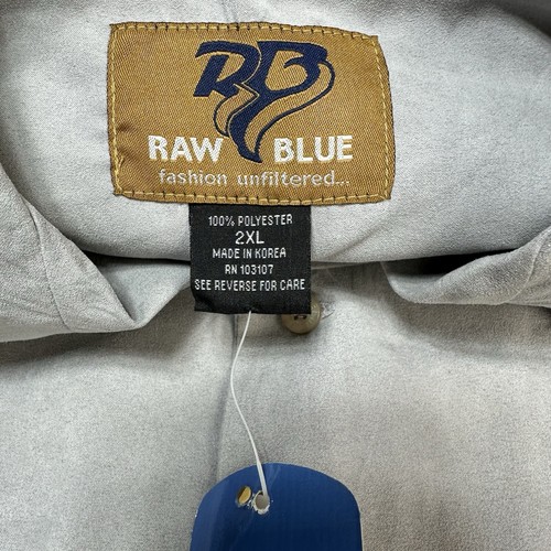 Vintage Raw Blue Shirt Mens XXL Gray Button Up Hip Hop Y2K Skater NWT Casual - Picture 5 of 12
