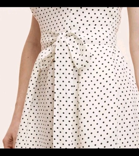 Mini Vestido Midi Para Mujer Lunares Cintura Corbata - Kate Spade Nueva York Talla XS - Imagen 4 de 5