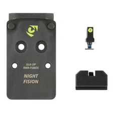 Night Fision Optic Plate + Sights Fits Glock MOS 19, 17, 47 to RMR/507C 