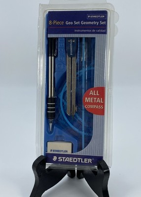 Staedtler Geo Set Geometry Set 8 Piece Instruments New Compass Ruler Protractor