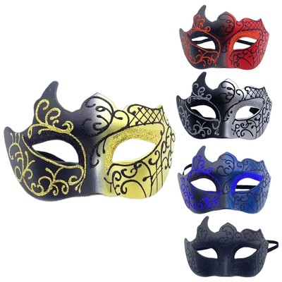 Glitter Mens Masquerade Eye Mask For Man Boys Simple Classic Costume Fancy Dress