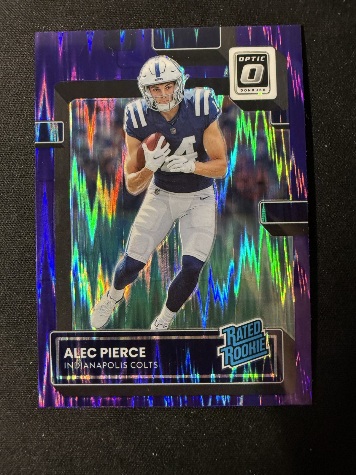 2022 Panini Optic Rated Rookie Purple Shock Alec Pierce #221