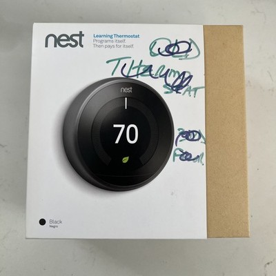 Google Nest Learning  thermostat Black Generation 3 T3016US w Box Extras