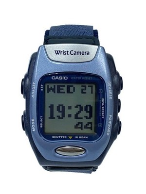 CASIO Wrist Camera WQV-2 Tested Working Blue Digital Quartz Men' Watch JDM JAPAN