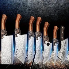 10-Piece Stainless Steel Knife Set for Kitchen Cooking W/Sheath