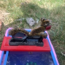 Vintage Cast Iron Squirrel Nutcracker Wood Base