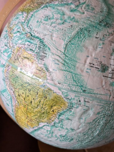 Vintage Replogle World Ocean Series 16"Globe 3D Raised Relief Metal Base - Bild 2 von 4