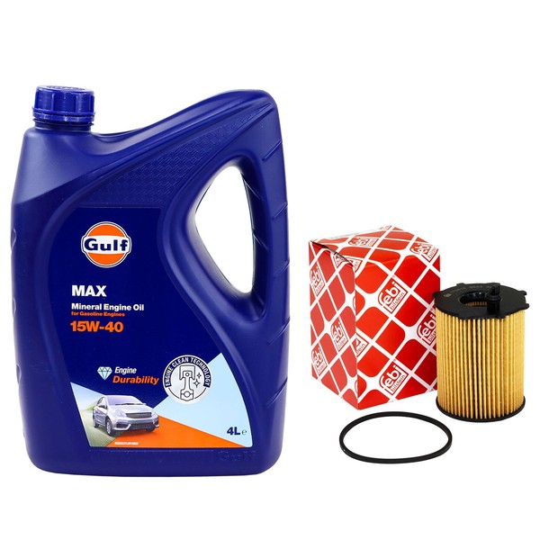 MotoröL Set Gulf Max 15W-40 4 Liter + ÖLfilter FüR Citroen Suzuki Liana 1.4 1.6-image