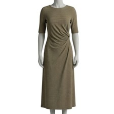 Banana Republic Midi Dress Women XS Green Pink White 3/4 Sleeve Career Feminine 