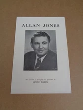 Allan Jones 1953 De Montford Hall, Leicester Programme (Art Baxter/Ronnie Scott)