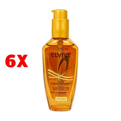 6 X Olio Straordinario Elvive Siero Sublimatore Del Capello - Capelli Secchi 100
