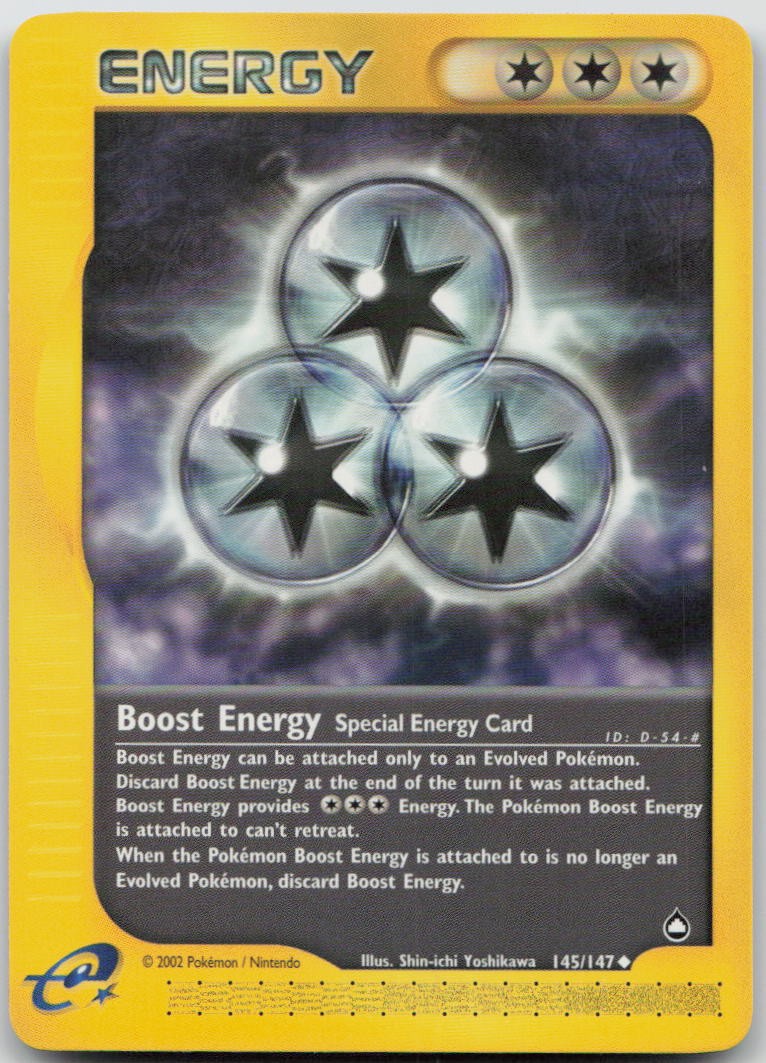 BOOST ENERGY 145/147 UNCOMMON AQUAPOLIS POKEMON NM/M