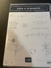 Stampin' Up Retired Cling Acrylic 'LOVE STRENGTH' Stamp Set
