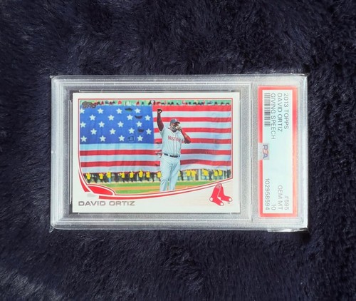 2013 Topps David Ortiz Giving Speech / USA Flag / Boston Strong SSP PSA 10