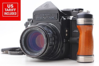 【N NEUWERTIG mit Griff】 Pentax 6x7 TTL M-Up Body + Takumar 105mm f/2.4 Objekt...