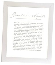 Grandma's Heart Poem Frame with Unique Keepsake Letter Kit-Sentimental Gift to
