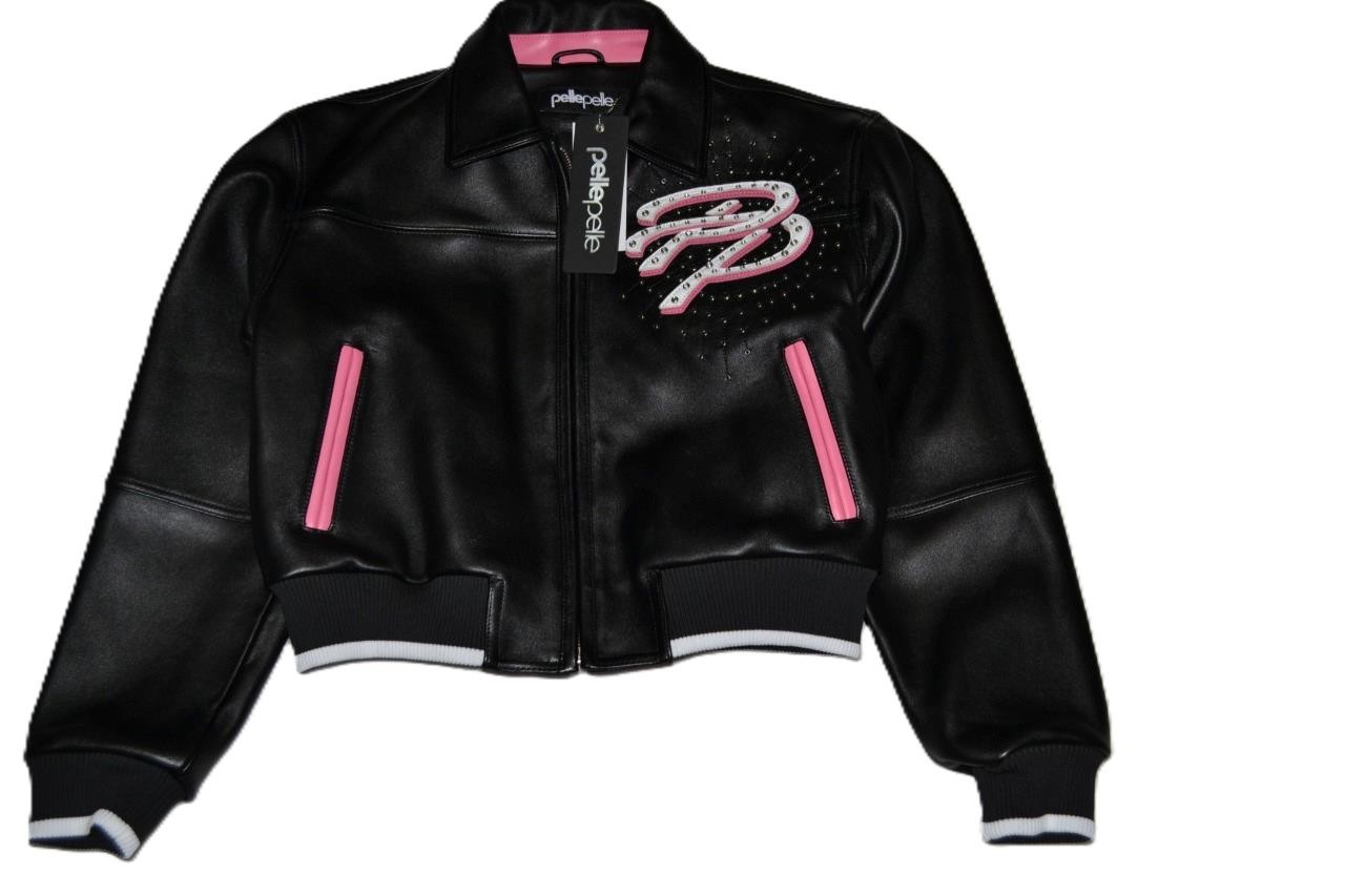 AUTHENTIC Pelle Pelle Greatest Of All Time Womens Jacket Cropped NWT BLACK image 5
