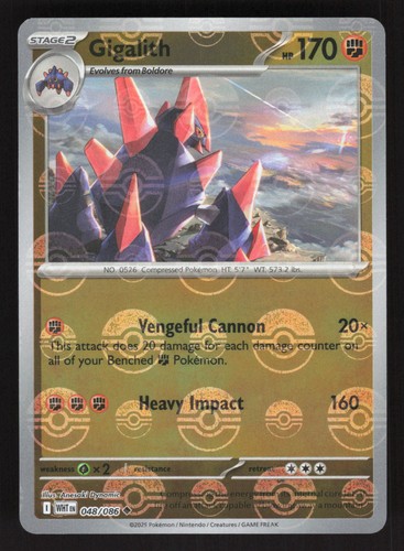 Gigalith 048/086 Poke Ball Pokemon TCG SV: White Flare NM