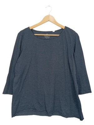 Esprit Damen T-Shirt Organic Cotton Gr. XL 44 Grau Meliert 3/4-Arm