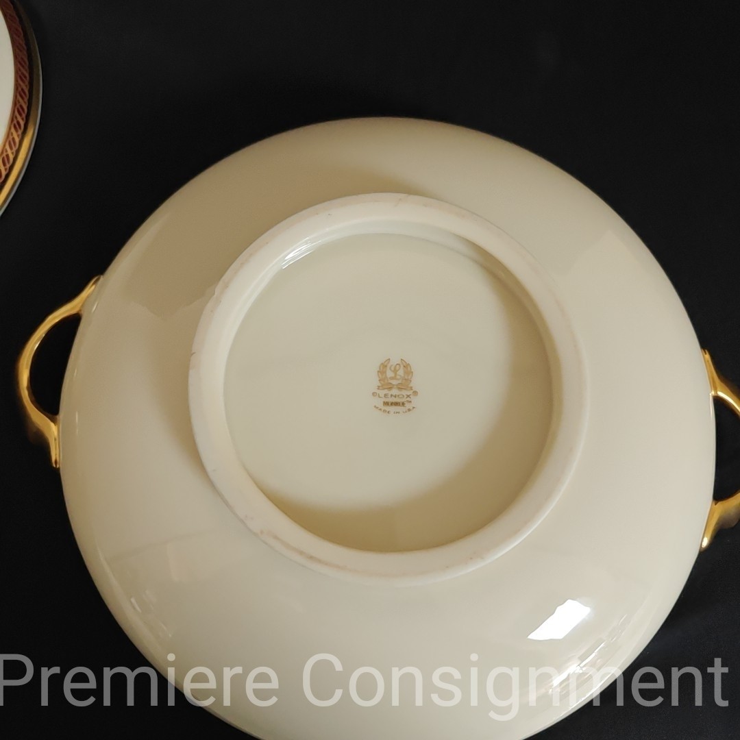 Lenox China Monroe Gold Trim Presedential Lidded Casserole Vegetable Dish Tureen