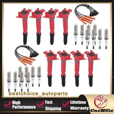 Ignition Coils & Wireset & Spark Plug For 10-14 Ford F-150 F250 F-350 6.2L UF631