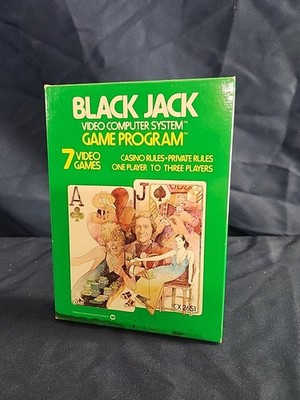 Vintage Boxed Atari 2600 Game Black Jack Tested & Working 