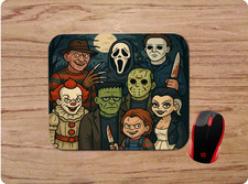 CLASSIC HORROR MOVIE MONSTER VILLAINS CUSTOM RUBBER DESK MOUSE PAD MAT HALLOWEEN