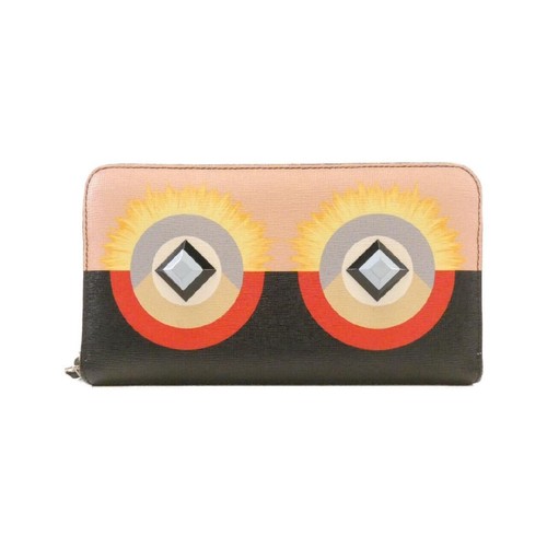 Fendi Bag Bugs Wallet 8M0299 Pink/Black Leather Used