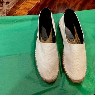 Saint Laurent  women Logo on side  White Canvas Espadrilles (39.5) Sz 9.5 