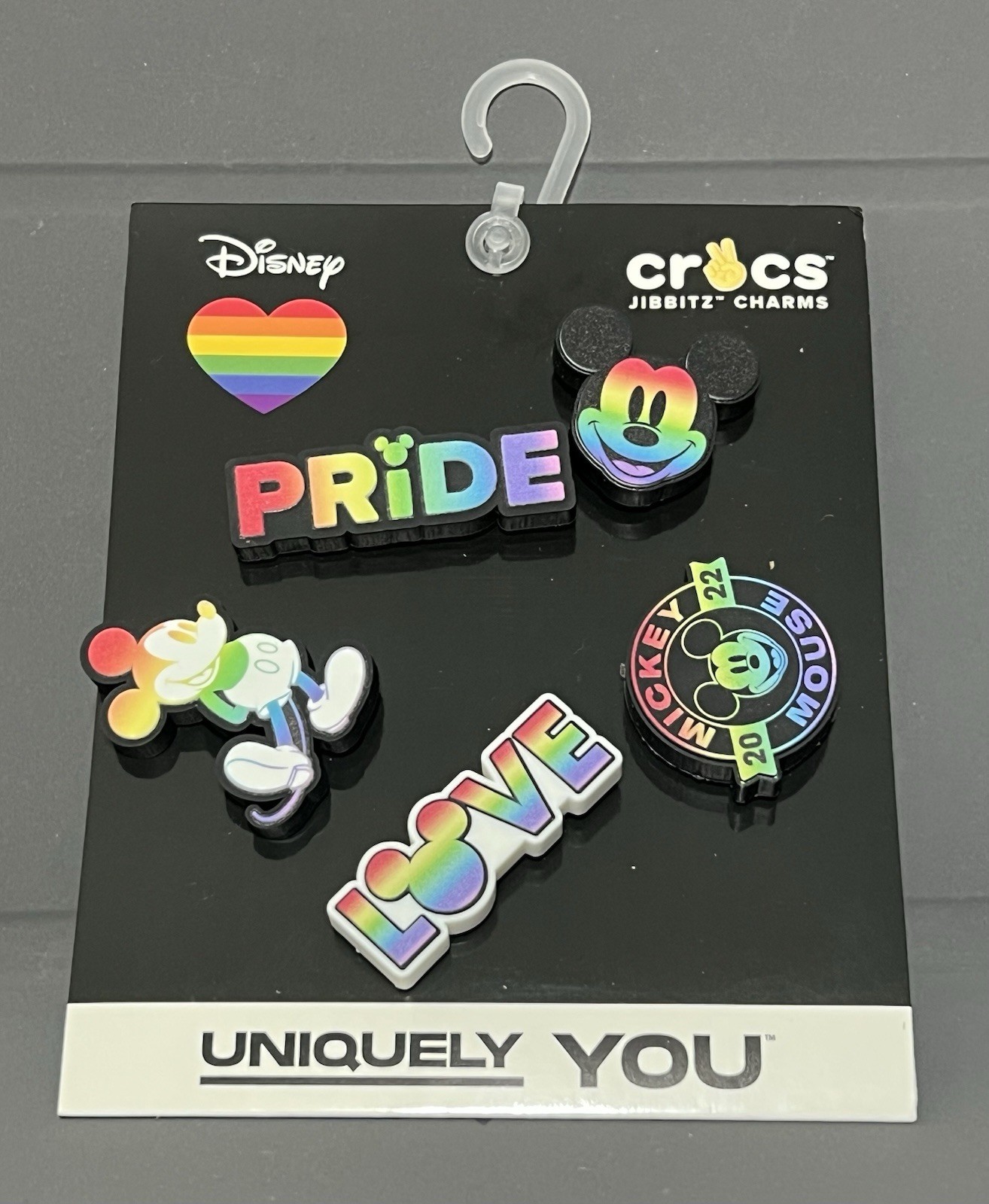 Crocs Jibbitz Charms Uniquely You 5 Pack PRIDE Rainbow Disney Theme Mickey Mouse