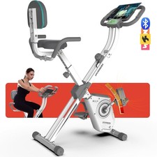 HARISON Folding Exercise Bike 350 LBS Capacity,Magnetic X-Bike with LCD Monitor