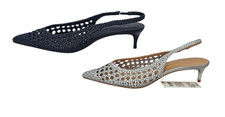 M&S Woven Kitten Heel Slingback womens Shoes RRP £49.50 