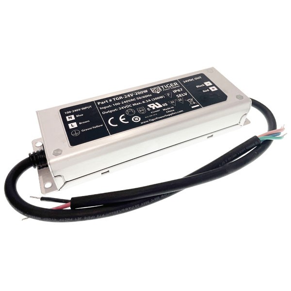Tiger Power Supplies 24vdc 8.33A 200W IP67 LED Driver
