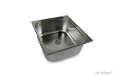 1" Edelstahl Sp&uuml;lbecken Camping Sp&uuml;le Waschbecken + 25 mm Ablauf 354x325x150 mm