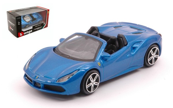 Burago 1/43 Ferrari 488 Spider 2016 Blau Modellbau Statisches Modell Diecast-image