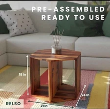 NEW Relso Hexa Hive 18 Inch Coffee Table SIde Table Storage Modular Pre-Assemble